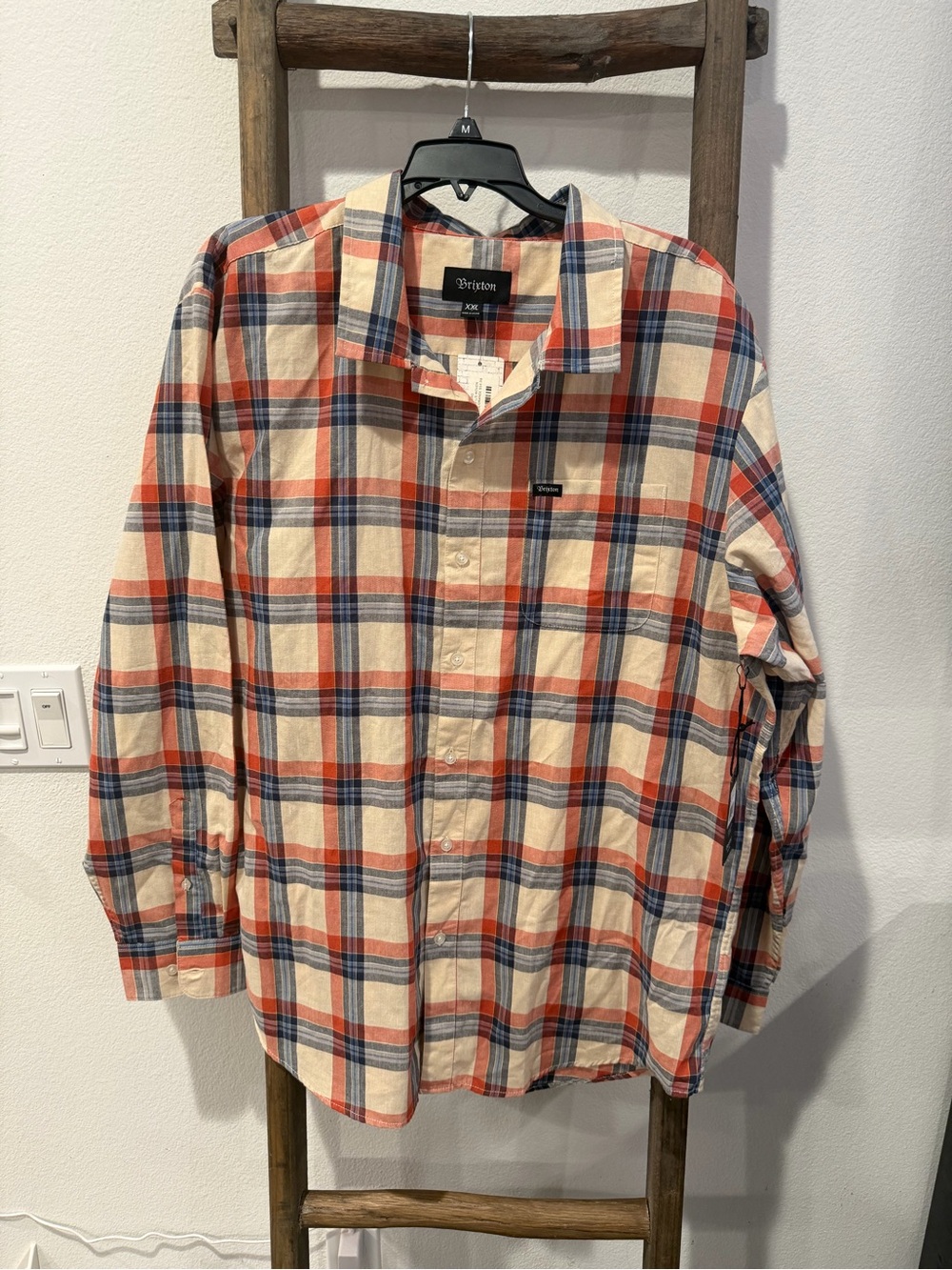 Brixton Cream, Red & Blue Plaid Button-Down Shirt